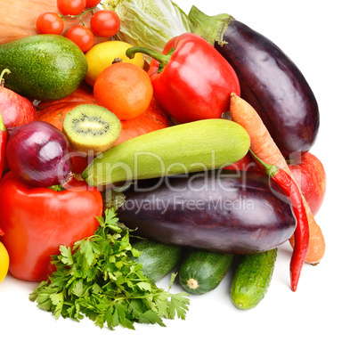 fruit and vegetable isolated on white background