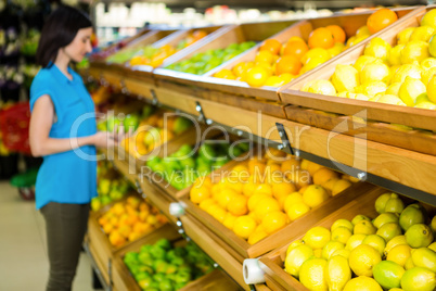 Portrait of a smiling woman doing shopping