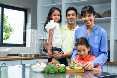 Happy family in the kitchen