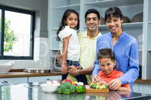 Happy family in the kitchen