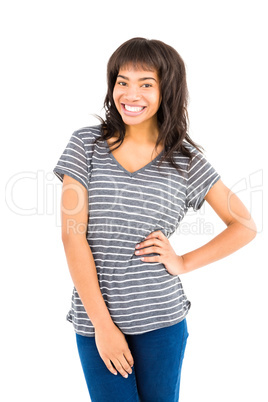 Smiling casual woman looking at camera