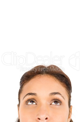 Cropped image of woman looking up