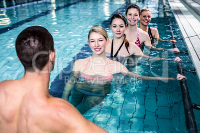 Fit group doing aerobical excercises