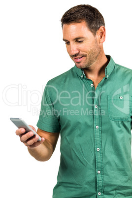 Man using smartphone