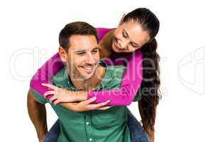 Man with piggy back to his girlfriend