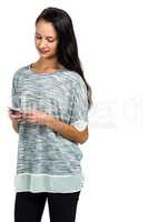 Attractive woman using smartphone