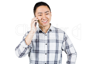 Asian man making a phone call