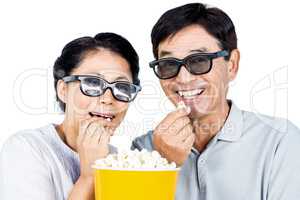 Couple watching a 3d movie