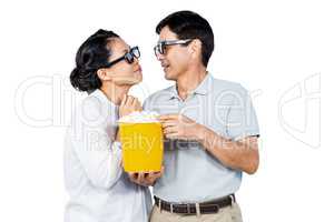 Couple watching a 3d movie