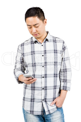 Young man using smart phone