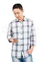 Young man using smart phone