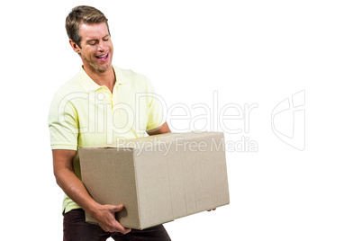 Close-up of man holding box