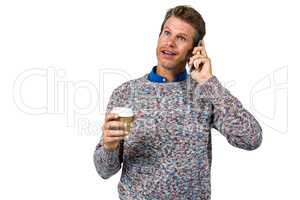 Close-up of man holding coffee