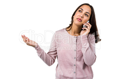 Close-up of woman talking on phone