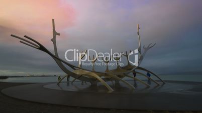 Time lapse of the Sun Voyager in Reykjavik, Iceland