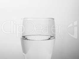 Black and white Glass of water