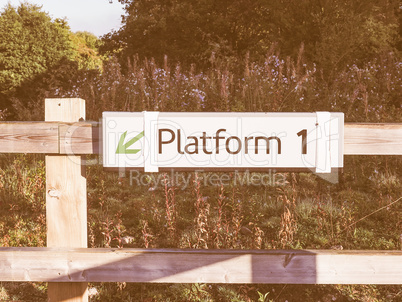 Platform sign vintage