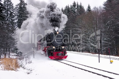 Brockenbahn Winter - Brocken railway in winter 01
