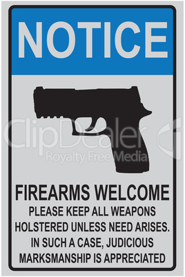 Welcome reminder for owners of firearms