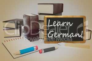 School board with inscription, Learn German