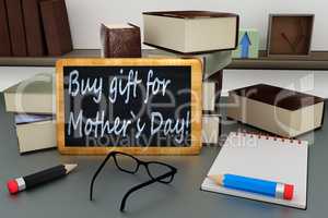School board with inscription, Buy gift for Mother`s Day, illustration
