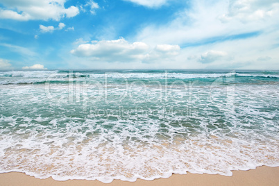 sea waves and blue sky