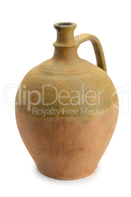 clay jug isolated on white