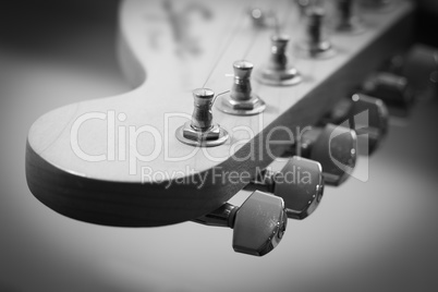 Guitar headstock close-up