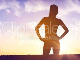 Silhouette of fit person