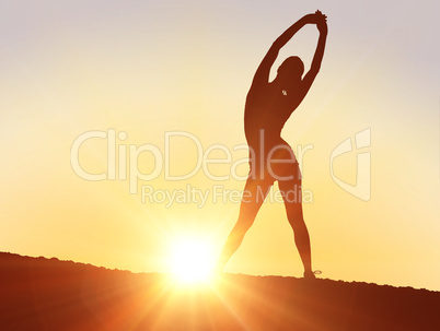 Silhouette of fit person