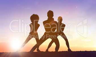 Silhouette of fit person