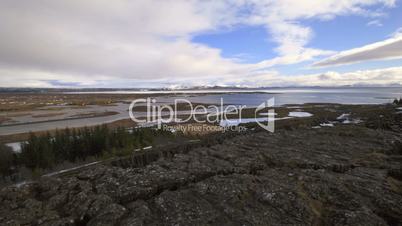 Time lapse of lake Pingvallavatn in Iceland