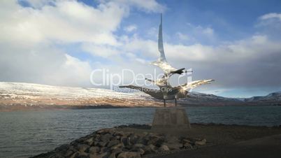 Time lapse of the sculpture at the harbour of Akureyri, Iceland