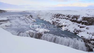 Time lapse of waterfall Gullfoss, Iceland