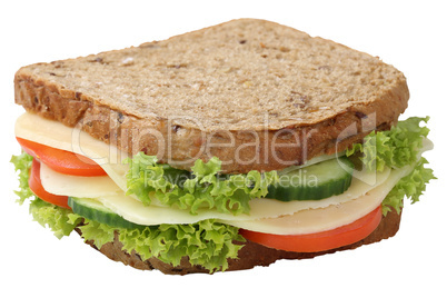 Sandwich Toast zum Frühstück belegt mit Käse Freisteller