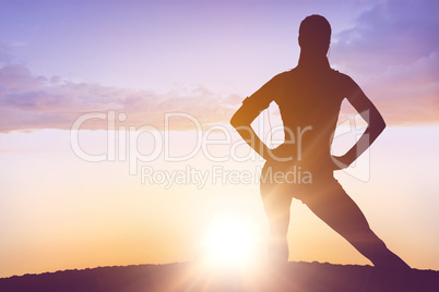 Silhouette of fit person