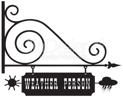 Street sign Weather person