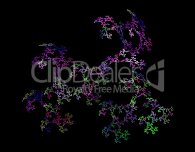 image of one Digital Fractal on Black Color