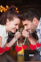 Composite image of cute couple on a date