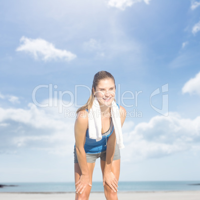 Composite image of fit woman