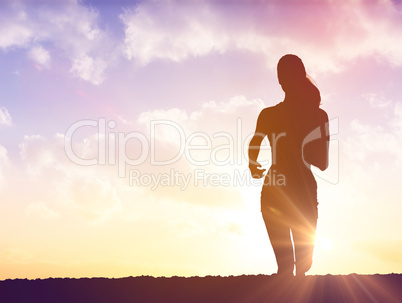 Silhouette of fit person