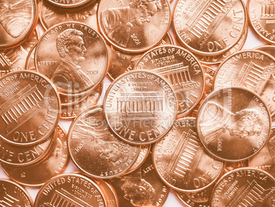 Dollar coins background vintage