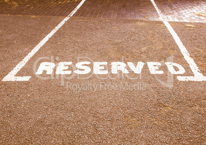 Reserved parking sign vintage