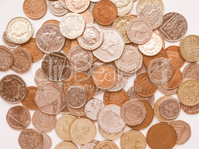 Pound coins vintage