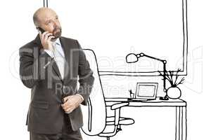 business man office sketch