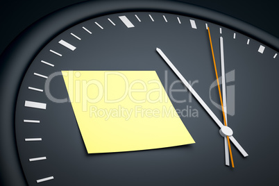 clock with sticky note