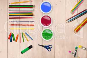 Art supplies and pencils