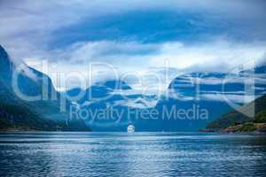 Cruise Liners On Hardanger fjorden