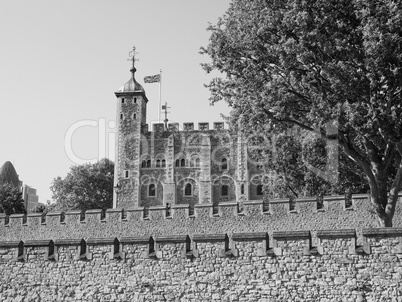 Black and white Tower of London