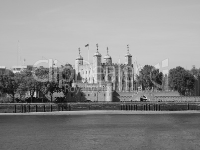 Black and white Tower of London